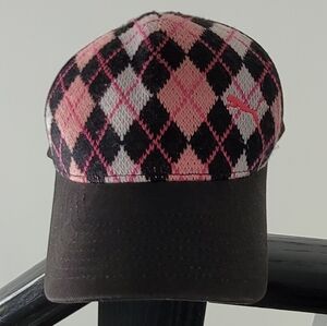 Puma Pink and Black Argyle Cap
